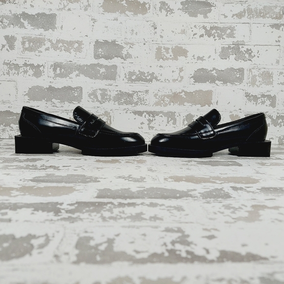 NEW Charles David Delusion Platform In Black Leather Old Money Loafers M851 - Picture 7 of 12